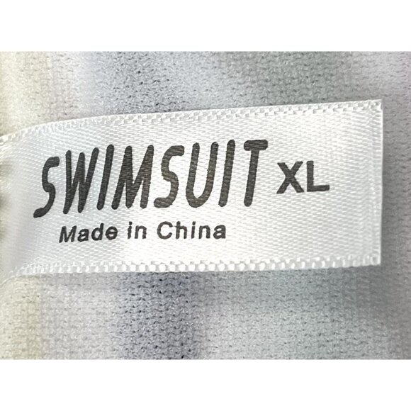 COCOFREE Womens XL Pastel Stripe Puff Sleeve Bandeau High Waist BIKINI Swimsuit - Picture 7 of 8